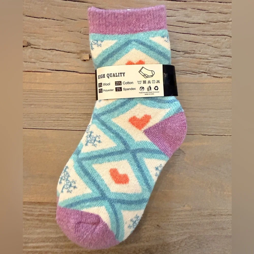High Quality Unicorn Patterned Socks Wool Purple/Blue 3 pk. Size-8-12 Yr. NWT